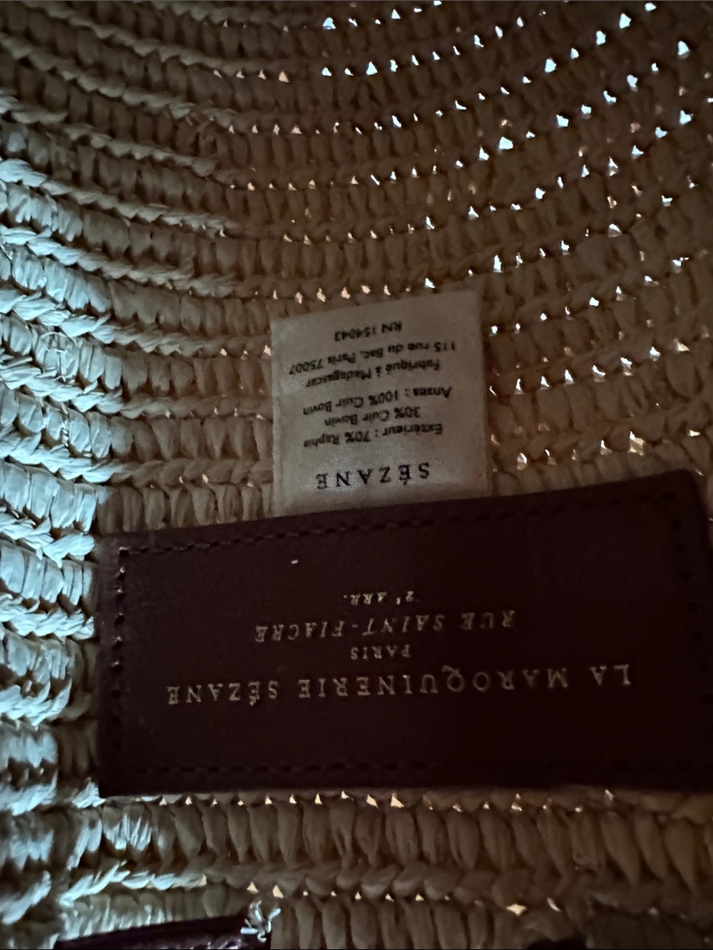 Beautiful Sezane Mini Farrow Raffia Bucket Bag with Brown Leather Trim..NEE - Picture 4 of 4